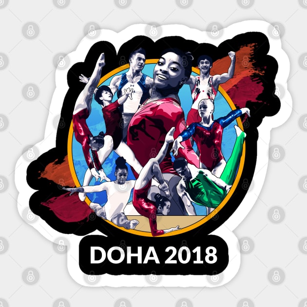 Doha 2018 Graphic (Dark) Sticker by GymCastic